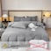 Deals For Less Luna Home Premium Quality Basic Queen/Double Size 6 Pieces, Duvet Cover Set, Dark Gray