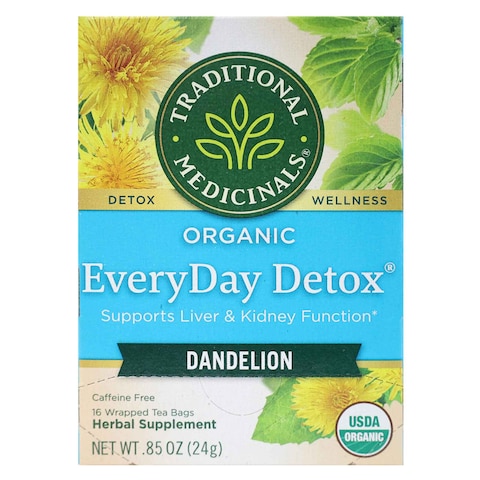 Buy Traditional Medicinals Everyday Detox Dandelion Herbal Supplement 16 Tea Bags in UAE