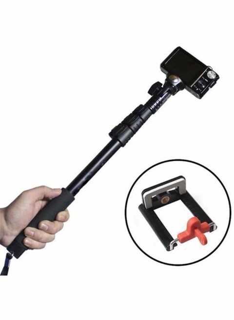 Yunteng - Monopod Extendable Handheld Selfie Stick With Bluetooth Shutter Black