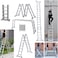 4x4 Aluminium Ladder, 6 Way (4.7m/15.5ft) Multi-Purpose Combination Ladder Folding Trestle, 1 Painting Tray Heavy Duty, 150Kg Load Capacity