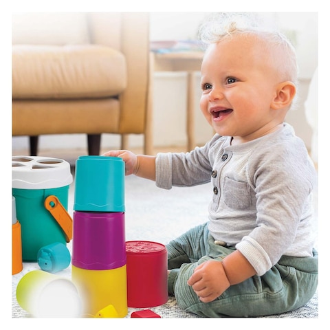 Infantino Stack&#39;n Nest Buckets Shape Sorting Toy 6+ Months 14 Pieces