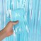 Party Time Baby Blue Polyester Fringe Curtain - 1mx2m| Pack of 1 | Baby Blue Fringe Backdrop for Streamers Party Decorations | Baby Blue Tinsel Curtain for Wedding Baby Shower Birthday