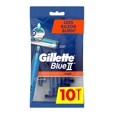 Gillette Razor Blue 2 Blades Plus Disposable 10 Pieces