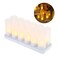 Decdeal - 12pcs/set Rechargeable LED Flickering Flameless Candles Tealight Candles Lights with Frosted Cups Charging Base Yellow Light AC100-240V