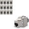 DKURVE&reg; Keystone Module Jacks - CAT6A Shielded Keystone Jack RJ45 Cat 6A Ethernet Module 10 Gbit with Shielded Metal (12PCS)