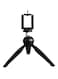 Muzz - Phone Camera Tabletop Mini Tripod Cell Phone Clip Holder, Compatible With iPhone, Smartphones, Webcams, Compact Cameras DSLRS, Black