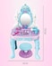 Easy Future Toy Vanity Table Makeup Dressing Table Toy Playset Pretend Play Makeup Kit Toy Vanity With Mirror Lipstick Hair Dryer Jewelry And Chair For Kids Girls Nov77868