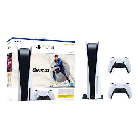 Sony PlayStation 5 Console With FIFA 23 And DualSense Wireless Controllers White