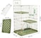 Large 2-tier cat cage, Durable cage, 2 Large doors with mobile spring door lock, Cat ladder, and 2 large widened floors, Indoor cat cage, suitable for multiple cats (Green)