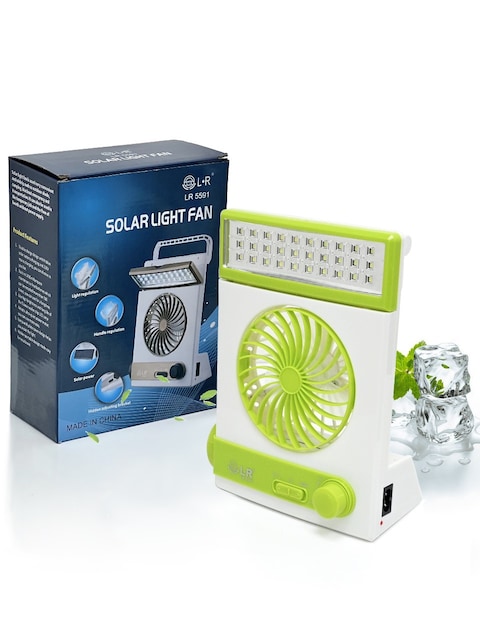 Portable 3 in 1 Multifunctional Solar Powered Mini Fan With LED Table Flashlight For Home Office Camping