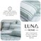 Luna Home King Size 6 Pieces, Green Stripe Design Duvet Cover Set