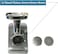 Nobel Meat Grinder With Full Copper Motor And 3 PCS S/Steel Plates-3mm+5mm+8mm, Full Metal Gear Two Speeds Metal Linker + Reverse Function With Accesories, NMG3000 Silver 1 Year Warranty