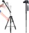 COOPIC T800 2 in 1 Tripod and Monopod 69.5/176.5cm Lightweight Portable Tripod for SLR/DSLR Cameras with tripod bag (Max Load 4Kg)