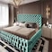 In House Valencia Velvet Bed Frame - King - 200x200 cm - Turquoise