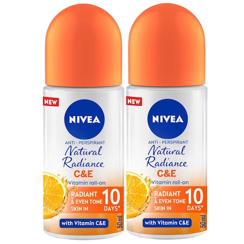 NIVEA Anti-perspirant for Women Natural Radiance Roll-on 50ml Pack of 2