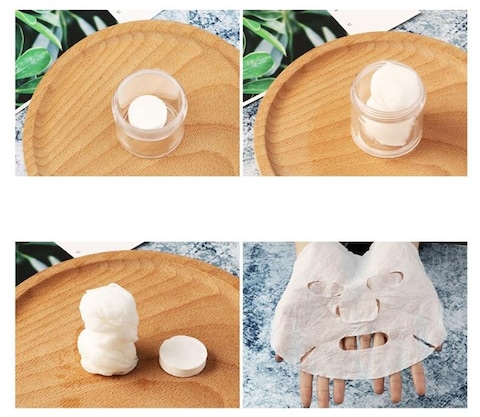 100-Piece Bag Moisturizing Disposable Compressed Facial Mask Paper with Mask Bowl
