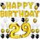 Kungyo 29Th Birthday Party Decorations Kit - Happy Birthday Balloon Banner, Number 29 Balloon Mylar Foil, Black Gold White Latex Ballon,Perfect 29 Years Old Party Supplies