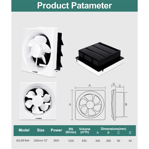 STARGOLD Exhaust Fan 35W With  Powerful Copper Motor For Long Life Time 10 Inch