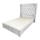 In House Lychee Velvet Bed Frame - Queen - 200x150 cm - White