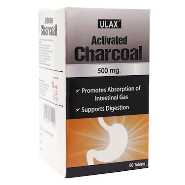 Ulax Activated Charcoal Tablets 500mg 60 Pieces