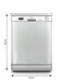 GRATUS FREE STANDING DISH WASHER - 12 Plates Setting, Silver Color, 6 Programs, Child lock, Energy Efficient, Made in Turkey, 1 year warranty, GDW12VTX1