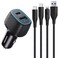 [Apple MFi Certified] Remson Trio Pack PD Fast Car Charger, 48W Dual Port PD &amp; QC3.0 Compatible for iPhone 13/13 Pro Max/12/11/XS Max/XR/X/8 Plus with USB C to Lightning &amp; USB-C to USB-C Cable 1.2m