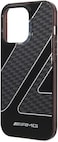 CG Mobile AMG Transparent Double Layer Case With Checkered Flag Pattern Crystal Case/Bumper Protection/Anti-Explosion/Anti-Fall/Anti-Scratch Compatible With iPhone 14 Pro 6.1" (Black)