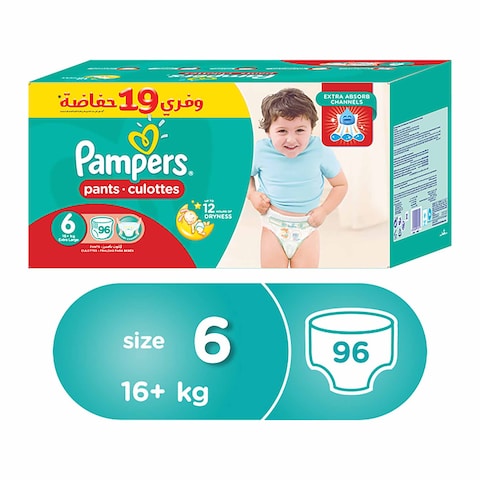 Pampers Baby Pants Diapers, 6 Extra Large, 16+ kg - 48 Diapers