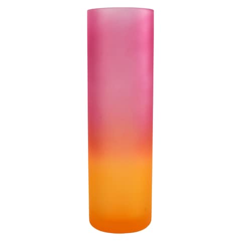 Glass Double Coloured Cylinder Vase 28cm