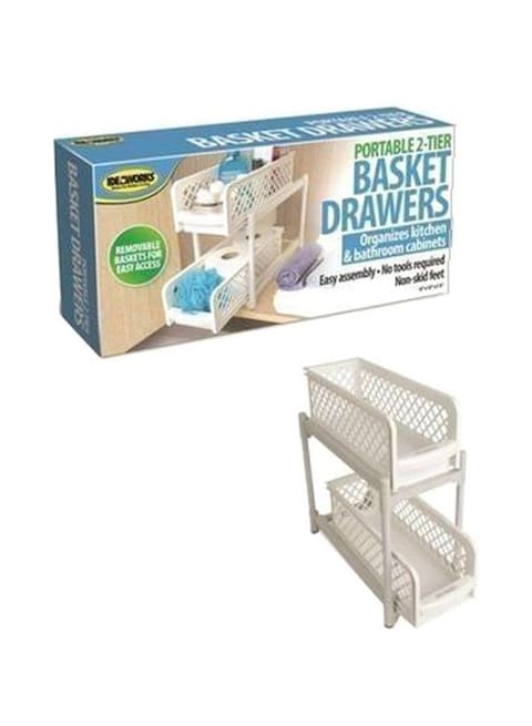 2-Tier Basket Drawer White