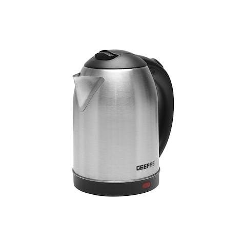 Geepas Gk5466 1.8L Electric Kettle - Stainless Steel Cordless Kettle| Auto Shut-Off &amp; Boil-Dry Protection | Heats Up Quickly &amp; Easily | Boiler For Hot Water, Tea &amp; Coffee Maker | 1400W