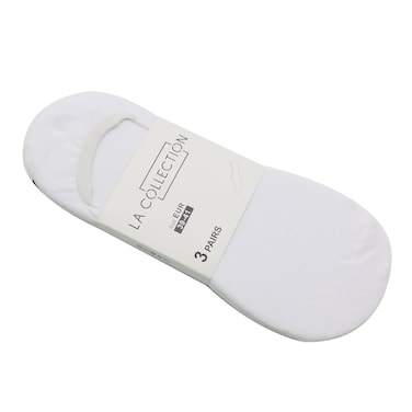 LA Collection 3X Pack Ladies Invisible Socks_White+