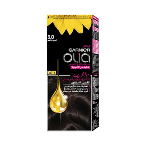Garnier Olia No Ammonia Permanent Hair Color With 60Percent  Oils 3.0 Soft Black 1 Piece