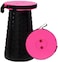 Outdoor Camping Stool Portable Foldable Telescopic Stool Fishing Stool (Pink)