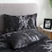 Luna Home Single size 4 pieces without filler, black marble design.