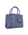 AMICA Hera Multiple Compartment Medium Sized Handbag in Monogram Print with Detachable Coin Pouch and Detachable Shoulder Strap - Blue