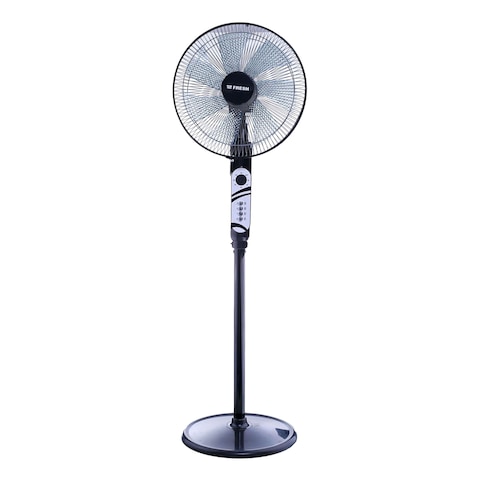 Fresh Silent Stand Fan 7 Blades - 16 Inch - Black