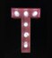 LED Marquee Letter Light Sign Wooden Pink (T) 25cm
