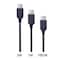 L&#39;avvento MP027 - 3 Pack Micro USB Cable - 2M - 1M - 10CM - Blue