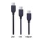 L'avvento MP027 - 3 Pack Micro USB Cable - 2M - 1M - 10CM - Blue