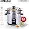 Nobel Rice Cooker, Stainless Steel, 2.8 Litres, NRC280S, Tempered Glass Lid