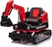 Lovely Baby Kids Ride On Excavator LB 508L, Anti-Fall, Toy Digger Construction Car, Sit &amp; Drive Electric Riding Trailer Bulldozer, 360&deg; Multi-Terrain Driving Remote-Control Gifts for 3-8 - Red