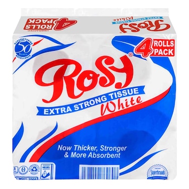 Rosy White Toilet Rolls 4 Pack