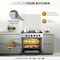 Nikai Freestanding Gas Cooker, 4 Burner, 60X60cm, Auto Ignition, Double Glass Oven Door for Close Door Grilling with Turnspit, Glass Lid &amp; Oven Lamp, Stainless Steel Finish, U6068FSE1, Silver