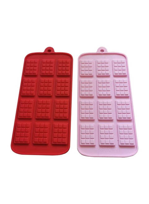 2 pack X Thin Mini Waffle Mold Chocolate DIY Tray Mould Silicone Party maker