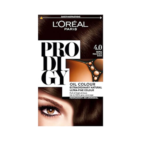 Loreal Paris Prodigy Permanent Oil Hair Color 4.0 Sepia Brown 120GR