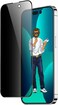 Green Lion 9H Hardness Steve Privacy Anti-Peeping Curved Full Glass, Blocked Side Viewing, Anti-Fingerprint, Grease Protection Compatible With iPhone 14 Max (6.7"))