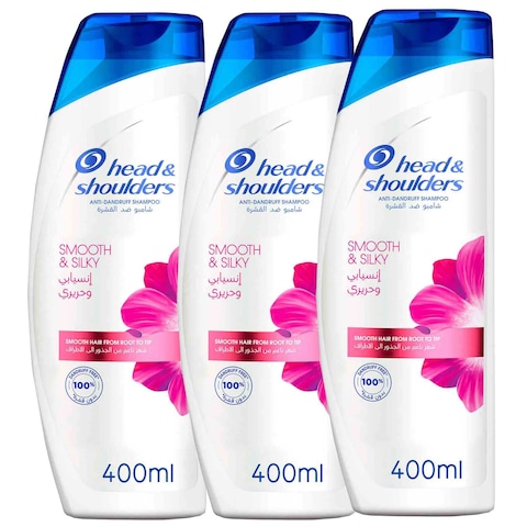 Buy Head  Shoulders Smooth and Silky Shampoo 400ml Pack of 3 in UAE