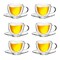 LIYING Double Wall Glass Teapot Set Combined With  Teapot 1 x 600ml ,1 Candle Warmer ,  Clear Classic designedTeacups and Sauce [6 x 120ml], Heat-resistant Stovetop Dishwasher Safe Teapot with Removab