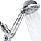 Frezzel High Pressure Shower Head With Handheld Spray 6 Settings, Heads 60 Inches Ss Hose, Adjustable Bracket And Cap [4" Chrome]